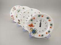 Porcelánové hodiny talíř 25cm dekorované