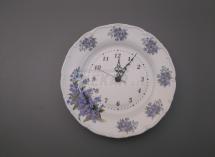 Porcelánové hodiny talíř 25cm Pomněnky
