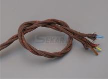 CA6/1  vodič opředený 3x1mm hnědý+žilky kabel