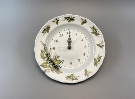 Porcelnov hodiny tal 25cm Konvalinka - Kliknutm zobrazte detail obrzku.