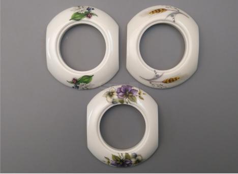 Porcelnov rmeek 2x zkosen stedov dekorovan - Kliknutm zobrazte detail obrzku.